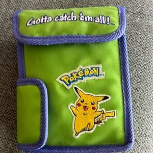 POKEMON Vintage Pikachu Nintendo GAMEBOY Color Green Carrying Case Bag Rare